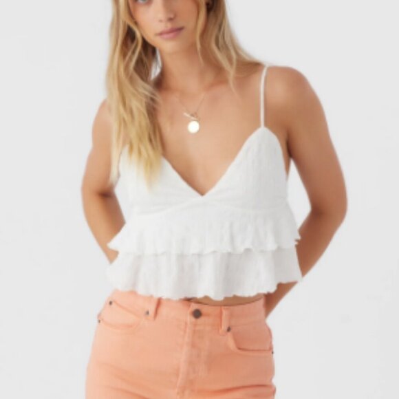 O'NEILL CHLOEY TEXTURED KNIT TIERED TANK TOP NWT - Picture 2 of 8